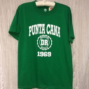 Punta Cana T-Shirts M Green Short Sleeve Cotton Tee